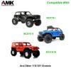 AMK Preceding Motor Planetary Gear 1/10 Scale Transmission, Aluminum Alloy Gearbox Transfer Case Skid Plate Drive Shaft Set for RC Crawler Axial SCX10 II LCG Chassis (Black) view 2
