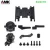 AMK Preceding Motor Planetary Gear 1/10 Scale Transmission, Aluminum Alloy Gearbox Transfer Case Skid Plate Drive Shaft Set for RC Crawler Axial SCX10 II LCG Chassis (Black) view 3