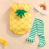 0-24M Baby Halloween Flamingo Costume Fuzzy Romper with Leg Warmers Long Sleeve Cosplay Outfits for Boys Girls (Pineapple, 6-12 Months) view 4