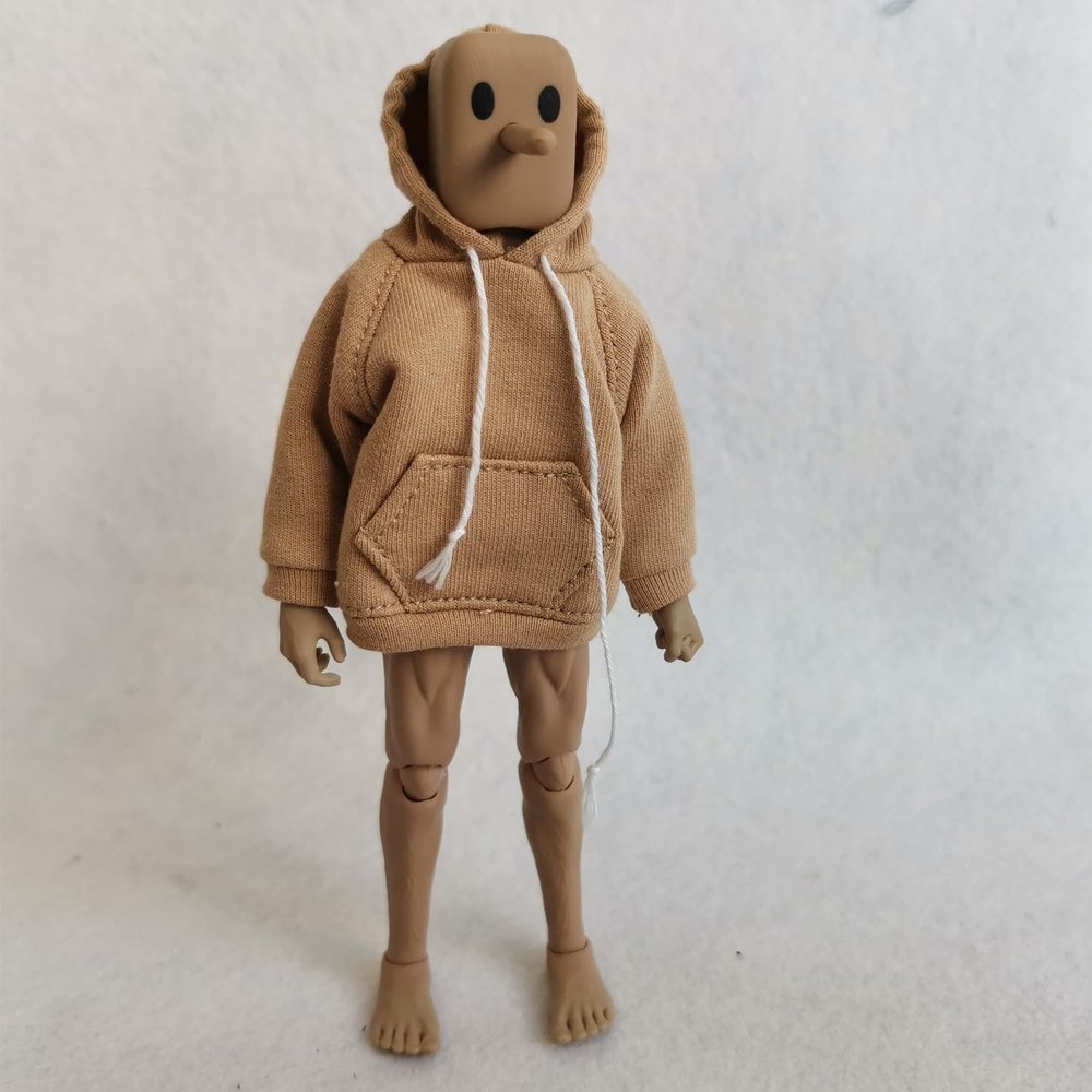1/12 Scale Strong Man Action Figure Clothes Men's Hoodie Clothing for 1:12 6inch Notoman,NWTOYS Male Action Figure Doll (Yellow)