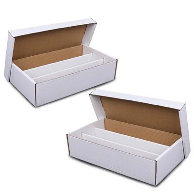 PIT66 Card Storage Box (2 PCS) 3000 Count Super Shoe Cardboard Standard Trading & Gaming Card Storage Boxes Corrugated Cardboard Storage Box Baseball Trading Card Slab Storage Boxes