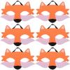 Beaupretty 6pcs Wolf Mask Animal Fox Mask Felt Half Face Mask Halloween Dress Up Accessories for Women Men Orange view 1