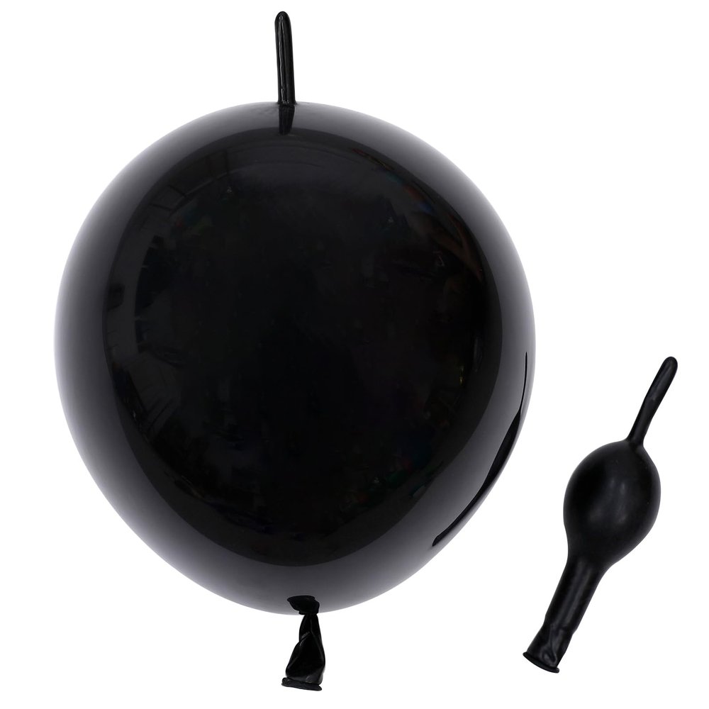 10 Inch Link Balloons Latex Quick Linkale Balloon 120 Pcs for Wedding,Birthday, Halloween, Christmas, Party Festival Decorations. (10 Black Balloon-120)