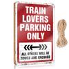 Funny Office Door Signs Train Lovers Parking Only Wooden Sign Small Hanging Sign Door Signs Decorations (Size : 15X28CM) view 1
