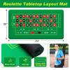 Poen Roulette Mat Tabletop Felt Layout Set Rubber Roulette Wheel Table Cover Craps Mat with Win Marker Storage Bag Casino Gift for Casino Friend Party Home Entertainment Night(Green,70 x 35 Inch) view 2