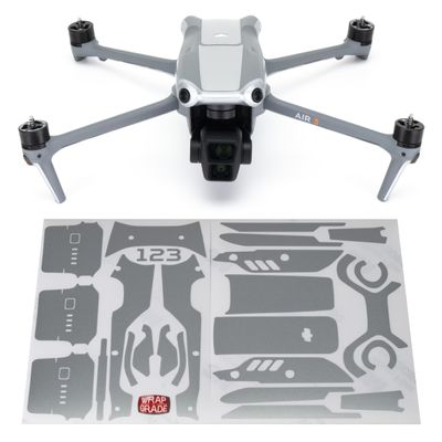WRAPGRADE Skin Stickers Compatible with DJI Air 3 | Accent Color (AIRFORCE SILVER)