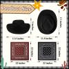 Hillban 48 Pack Cowboy Hat and Bandana Set, Cowgirl Hats for Boys Girls Felt Cowboy Party Hat Western Bandanas for Party(Black, Brown) view 2