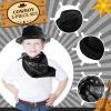 Hillban 48 Pack Cowboy Hat and Bandana Set, Cowgirl Hats for Boys Girls Felt Cowboy Party Hat Western Bandanas for Party(Black, Brown) view 3
