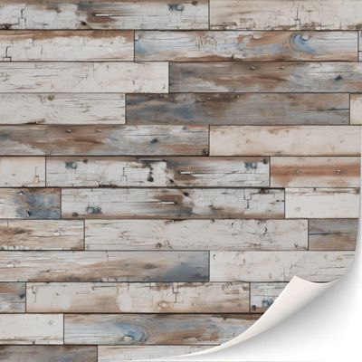 3 Sheets Self-Adhesive Flooring for Dollhouse 1:12 Scale (Shabby Blue White)
