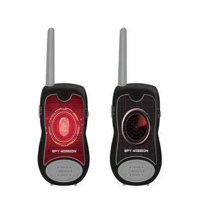 Lexibook - Spy Mission - Walkie Talkies, 200m, Communication Set for Kids, 2 Communication Channels, Belt Clip, Black/Red, TW12SPY