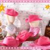 Hillban 48 Pack Cowboy Hat and Bandana Set, Cowgirl Hats for Boys Girls Felt Cowboy Party Hat Western Bandanas for Party(Pink, White) view 4