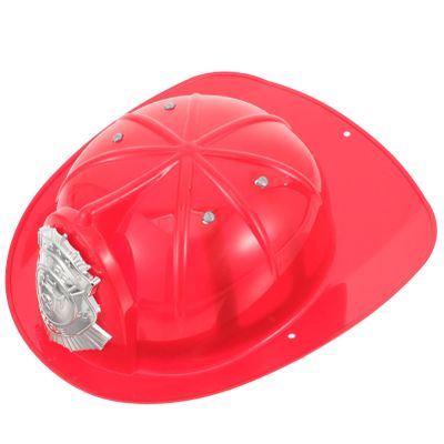 Boy Girl Plastic Firefighter Hat Fireman Helmet Costume Accessory for Birthday Halloween and Role Girls Fireman Theme Parties