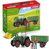 Schleich Farm World - 7 PC Green Tractor with Trailer Toy Playset with Farmer and Dog Figurine for Boys and Girls - Ranch Farming Figures - Farm Equipment Toys for Kids and Toddlers Ages 3+ view 1