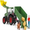Schleich Farm World - 7 PC Green Tractor with Trailer Toy Playset with Farmer and Dog Figurine for Boys and Girls - Ranch Farming Figures - Farm Equipment Toys for Kids and Toddlers Ages 3+ view 2