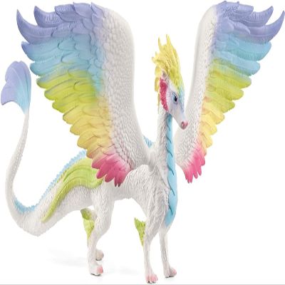 schleich Bayala - 13 Rainbow Dragon Figurine with Movable Wings - Winged Mythical Creature Figure with Glittering Body - Colorful Girl Dragon Toy for Imaginative Play - Kids Ages 5+ | 70728