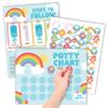 Hadley Designs Potty Training Chart for Toddlers Boys -10 Sticker Potty Chart for Toddlers Girls, 8.5x11" Potty Training Sticker Charts for Toilet Success, Rainbow Toddler Reward Chart for Kids view 1