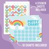 Hadley Designs Potty Training Chart for Toddlers Boys -10 Sticker Potty Chart for Toddlers Girls, 8.5x11" Potty Training Sticker Charts for Toilet Success, Rainbow Toddler Reward Chart for Kids view 4