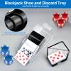 Elesunory Blackjack Shoe and Discard Tray, Clear Blackjack Dealing Shoe, Acrylic Card Dispenser for Playing Cards, Blackjack Discard Holder Trays for Blackjack Game Poker Accessories(4 Deck) view 4