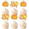 24Pcs Pumpkin Baby Shower Cupcake Toppers Pumpkin Oh Baby Cupcake Picks view 1