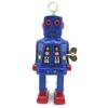 Charmgle Retro Wind-Up Toy Walking Robot, Sparkling Eyes Clockwork Handmade Tinplate Robots Adult Collection Home Decoration Blue view 2