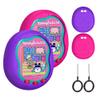 Silicone Case Compatible with Tamagotchi Uni Virtual Pet Machine, Protective Skin Sleeve Shell for Tamagotchi Uni with Finger Lanyard (Rose Red and Purple) view 1