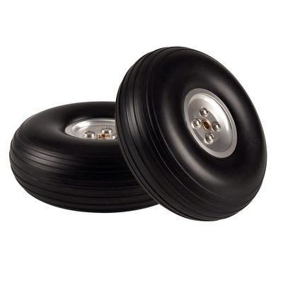 2PCS Rubber Wheel Tire Aluminum Hub for RC Airplane Model 2.75 ''/ 3'' /3.75''/4 ''/ 4.5''/ 5 inch (3.75 inch 95mm)