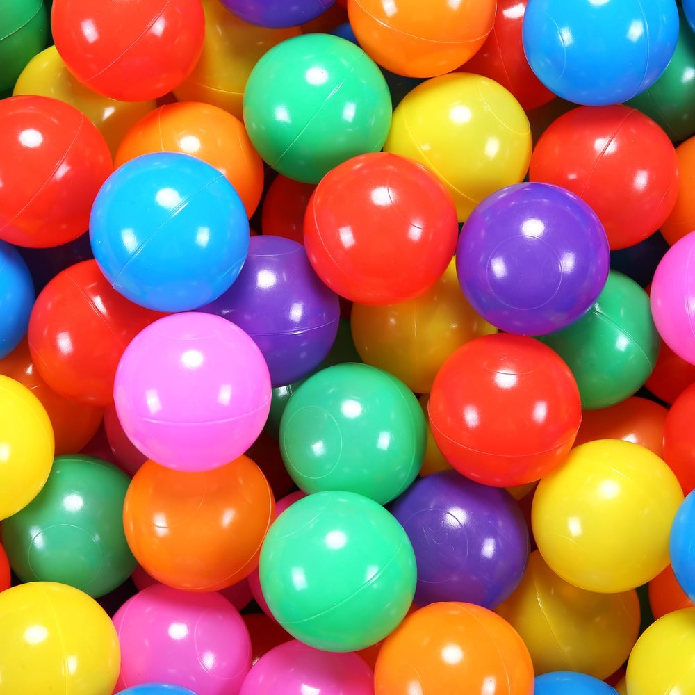 GUESVOT 2.75 Inch Big Ball Pit Balls - Crush Proof Plastic Balls for Ball Pit Pack of 50pcs Set for Toddlers Ball Pool Playtent Tunnels with Reusable Storage Bag (Rainbow)