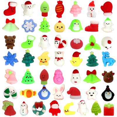 50 PCS Christmas Mochi Squishy Toys, Squishies Stress Relief Toys Christmas Party Favors, Mini Cute Christmas Stocking Stuffer Christmas Decor Gift for Kids Adults