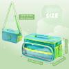 Hautton Carrying Case for Toniebox 2/1 Audio Player, Portable Travel Storage Organizer Bag for Tonies Starter Set, Figures, Headphones and Charging Station with Shoulder Strap and Handle -AquaBlue view 3