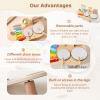 Promise Babe Wooden Drum Set for Toddlers 1-3, Musical Percussion Instruments for Kids Baby Drum Set Xylophone, Montessori Educational Musical Toys for Girls Boys Ages 3+ view 2