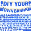 175Pcs DIY Glitter Customizable Banner Kit Hanukkah Custom Banners DIY Happy Birthday Letters Personalized Banner Decor for Christmas Baby Shower Birthday Party Decoration(Glitter Sapphire Blue) view 1