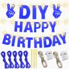 175Pcs DIY Glitter Customizable Banner Kit Hanukkah Custom Banners DIY Happy Birthday Letters Personalized Banner Decor for Christmas Baby Shower Birthday Party Decoration(Glitter Sapphire Blue) view 3