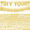 175Pcs DIY Glitter Customizable Banner Kit Custom Banner Happy Birthday Personalized Letter Banners Decor for Christmas Baby Shower Birthday Party Decorations Supplies(Glitter Gold view 1