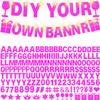 175Pcs DIY Glitter Customizable Banner Kit Custom Banner DIY Happy Birthday Letters Personalized Banners Decor for Christmas Baby Shower Birthday Party Decorations Supplies(Glitter Rose Pink) view 1