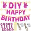 175Pcs DIY Glitter Customizable Banner Kit Custom Banner DIY Happy Birthday Letters Personalized Banners Decor for Christmas Baby Shower Birthday Party Decorations Supplies(Glitter Rose Pink) view 2