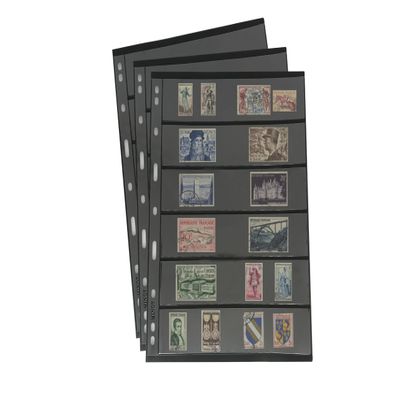 PCCB MINGT 10Pcs Standard 9-Hole Double-Sided Album Inner Sheets Card Stamp Banknote Collection Album Inserts Pages For Coin Collecting And Supplies (Black, 6 Pockets)