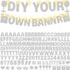 175Pcs DIY Glitter Customizable Banner Kit Happy Birthday Letter Banner Winter Wonderland Banners Snowflake Personalized Banners Decor Baby Shower Birthday Party Decorations Supplies(Glitter Silver) view 1
