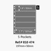 PCCB MINGT 10Pcs Standard 9-Hole Double-Sided Album Inner Sheets Card Stamp Banknote Collection Album Inserts Pages For Coin Collecting And Supplies (Black, 5 Pockets) view 2