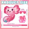Seematn Axolotl Piata Birthday Party Decorations Animals Piata with a Blindfold, Bat and Confetti for Axolotl Valentines Party Favor Birthday Girl Kid Baby Shower Supplies, 15.75 x 12.2 x 2.95 Inch view 2
