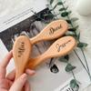 gorm Personalised Soft Wooden Baby Brush, Baby Gift, Baby Accessories, Wooden Brush, Baby Hair Accessories, Baby Hairbrush (FS,1PCS) view 2