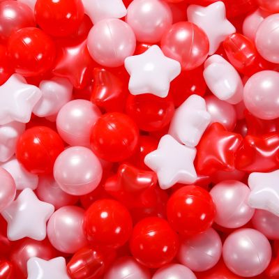 STARBOLO Ball Pit Balls - 100pcs Crush Proof Plastic Children's Toy Balls Macaron Bear Ocean Balls for Birthday Parties Games Pool, 2.2'' Balls, 2.55'' Stars
