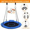 40 Inch Tree Swing for Kids OutdoorSpider Web Tree Swing,850Lb Weight Capacity,900D Oxford Waterproof with Handles, with 71" Adjustable Hanging Strapsfor Backyard, Playground (Blue) view 4
