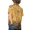 Scary Spider Web Button Down Halloween Shirt for Boys 9-10 Years Old Stretch Soft Loose Fit Orange Hawaiian Shirts Boys Halloween Party Costumes view 4