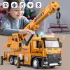 TAKGUD Crane Toy for Boys, 13.5" Large Crane Truck with Lights and Sounds, Open-able Doors, Friction Powered Construction Truck Toys Gift for Kids view 2