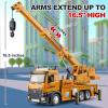 TAKGUD Crane Toy for Boys, 13.5" Large Crane Truck with Lights and Sounds, Open-able Doors, Friction Powered Construction Truck Toys Gift for Kids view 3