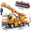 TAKGUD Crane Toy for Boys, 13.5" Large Crane Truck with Lights and Sounds, Open-able Doors, Friction Powered Construction Truck Toys Gift for Kids view 4