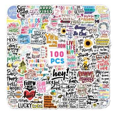 100pcs Inspirational Stickers for Adults, Positive Affirmation Stickers, Motivational Stickers for Water Bottles, Scrapbook, Quote Stickers