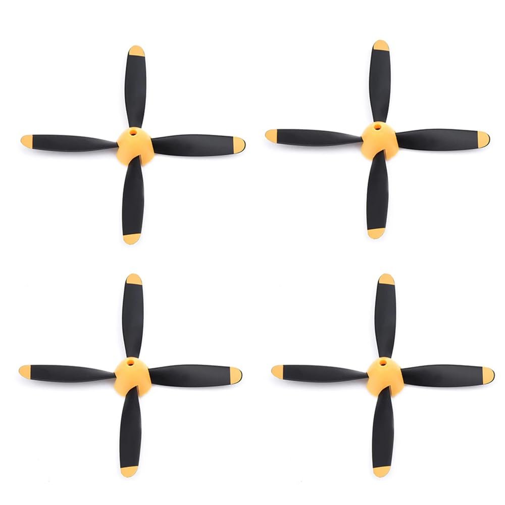JIAFANRC Propeller Full Set with 4 Blade P7610509 for VOLANTEX RC 761-5V2 Blue P51 Mustang WWII Airplane,4sets