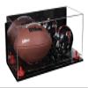 Better Display Cases Acrylic Full Size Football and Mini Helmet Display Case with Mirror Case, Red Risers, Wall Mount and Clear Base 19.25" x 8.25" x 8" (B47/A103) view 1