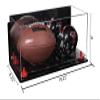 Better Display Cases Acrylic Full Size Football and Mini Helmet Display Case with Mirror Case, Red Risers, Wall Mount and Clear Base 19.25" x 8.25" x 8" (B47/A103) view 2